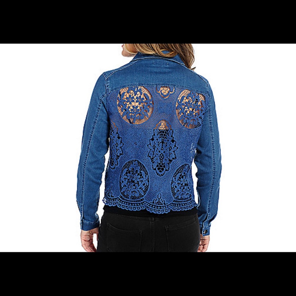 Denim Jacket w/ Lace Back (NWOT-M)